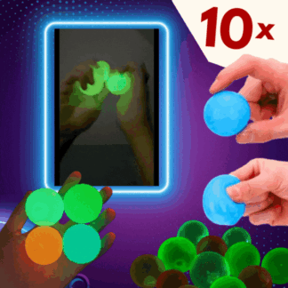 10x Világító stresszoldó ragacsos labda – GlowBuddies